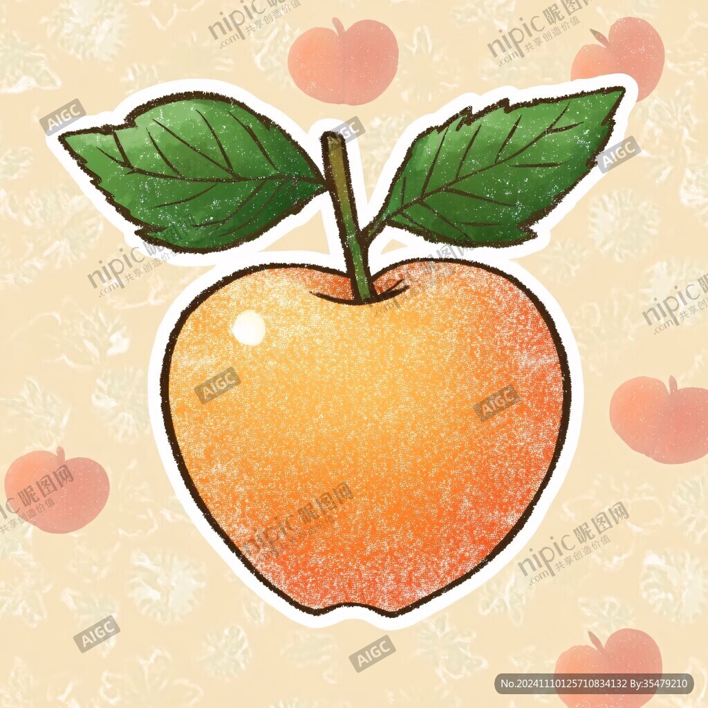 苹果插画贴纸