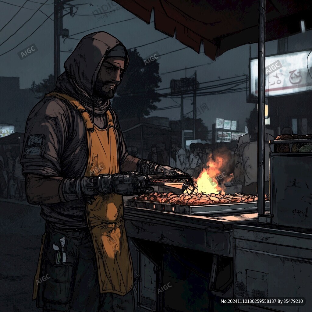肉铺插画