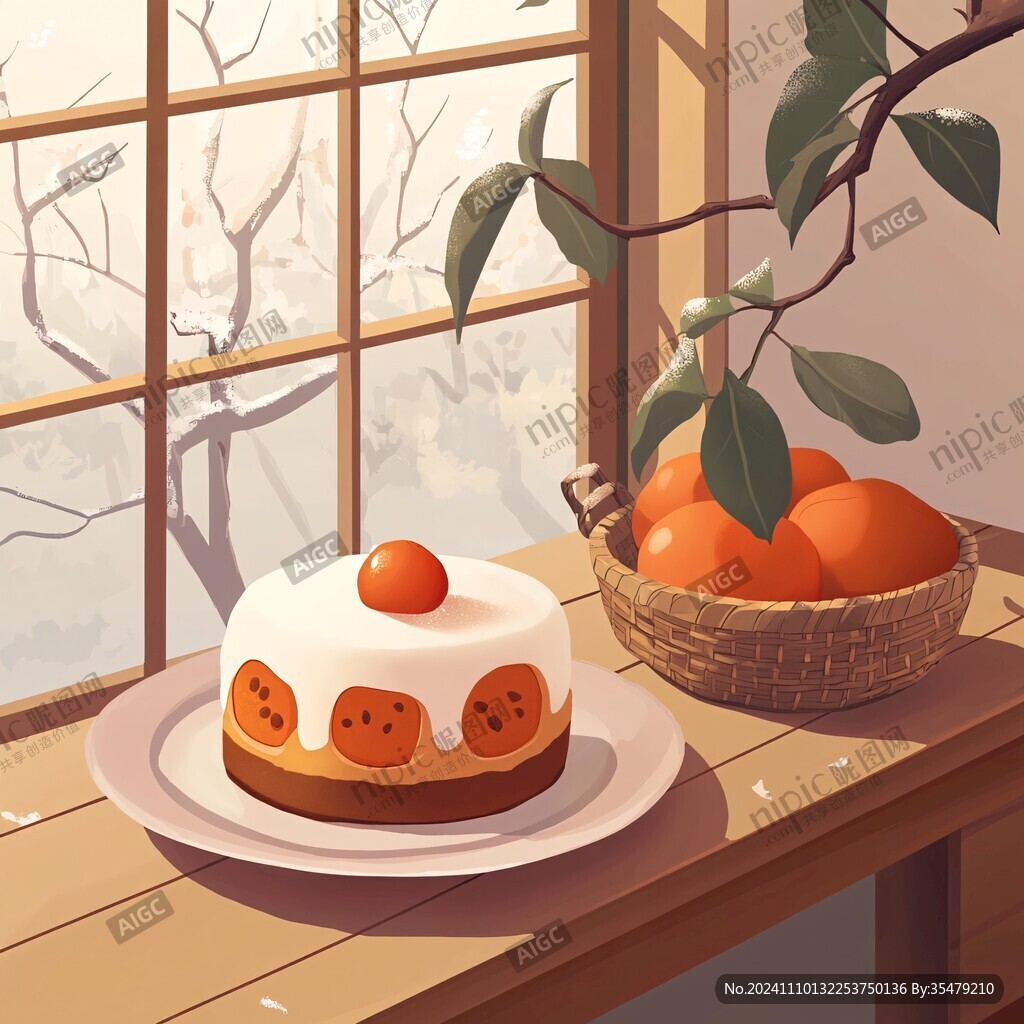 柿子阁楼插画