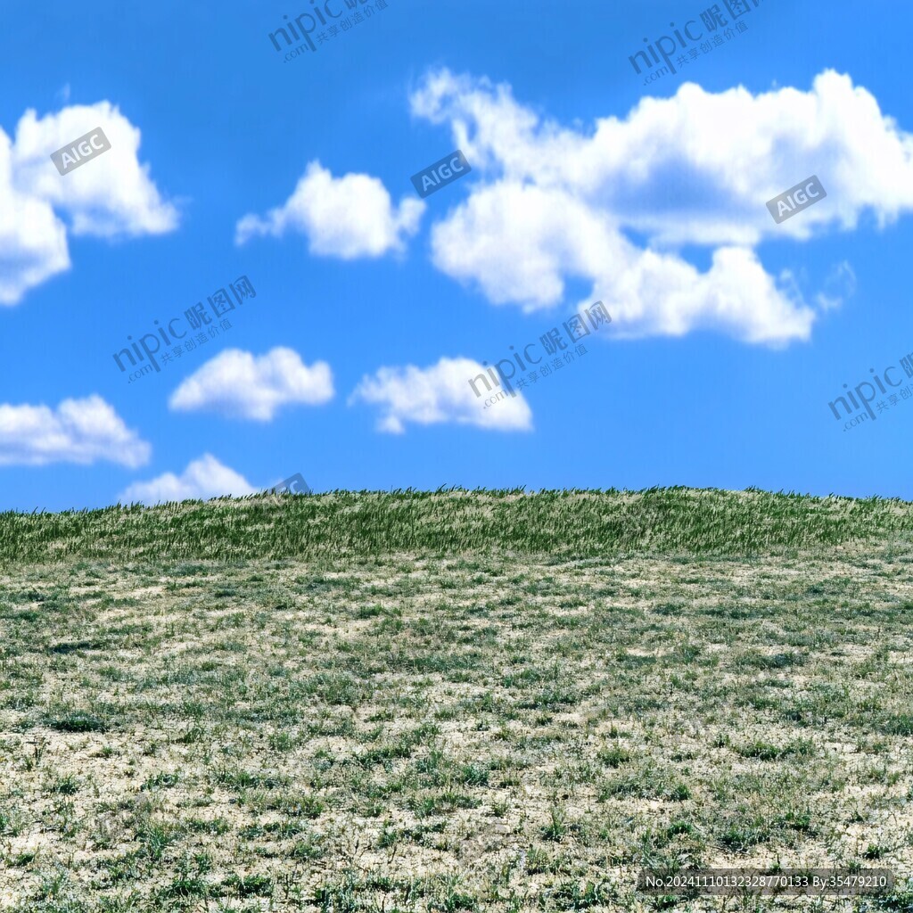 草甸怪石蓝天白云