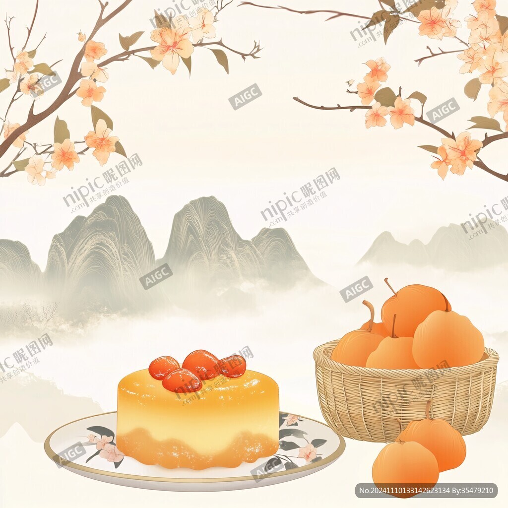 国风山水水果