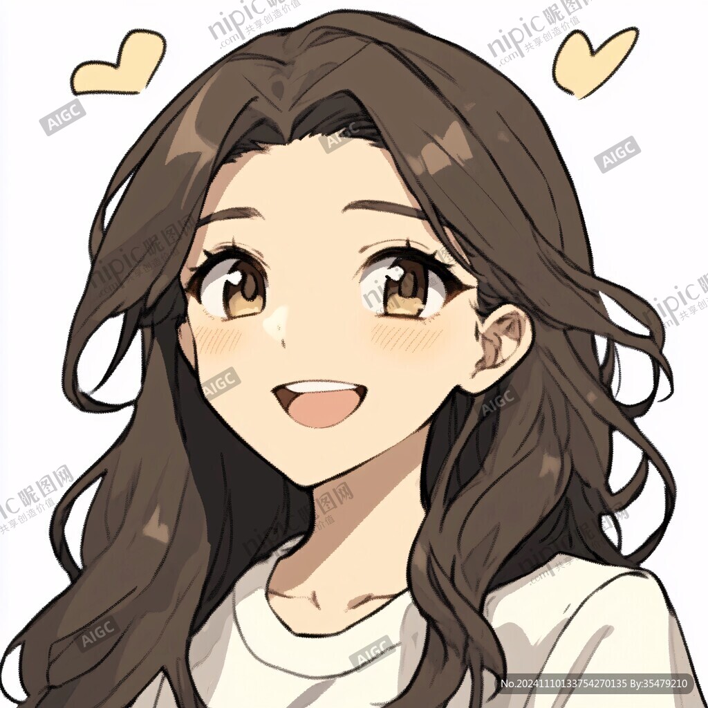长发少女圆眼