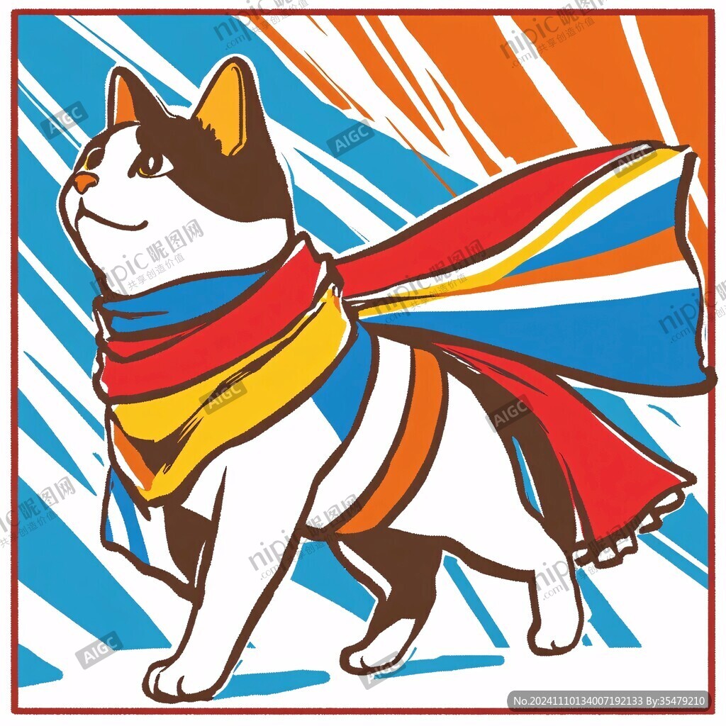卡通猫超人图案