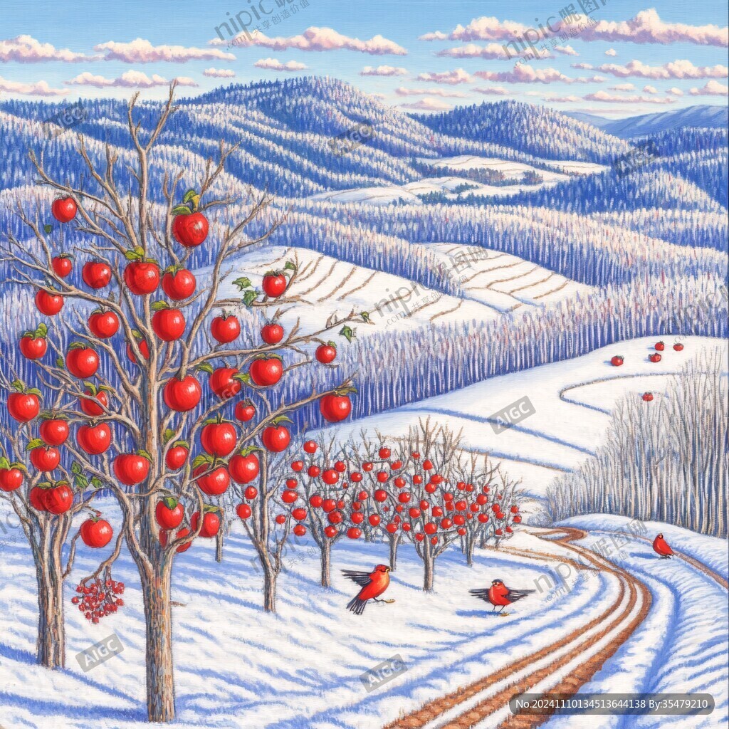枸杞林插画
