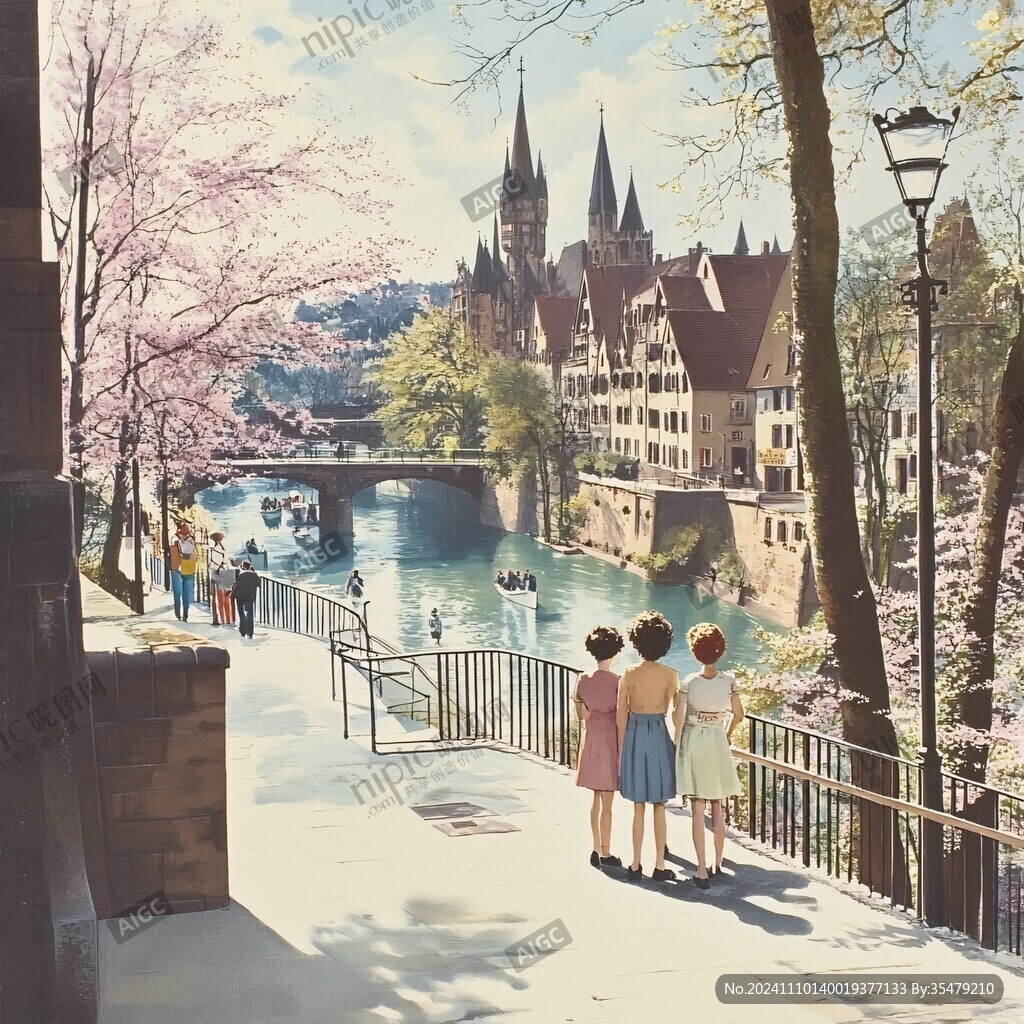 法兰克福旅游宣传插画