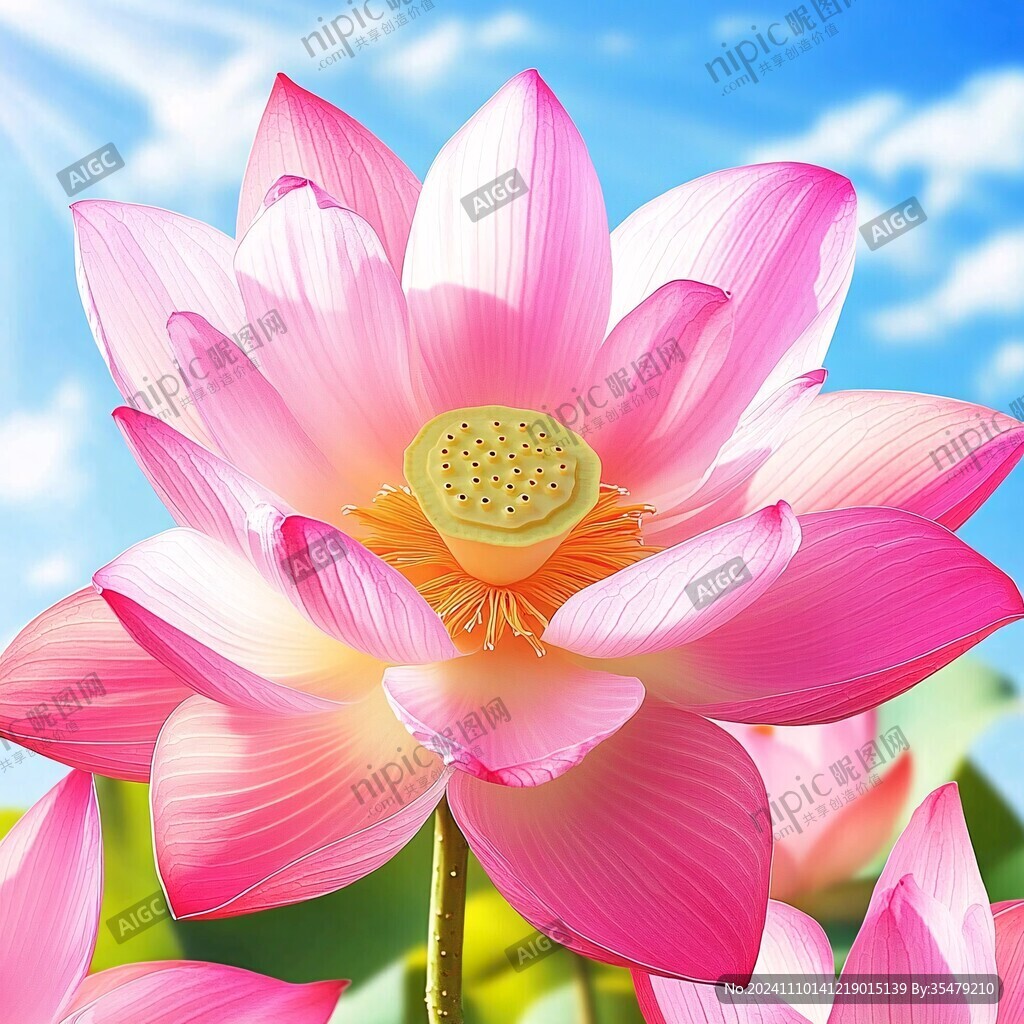 鼠绘精绘莲花花朵