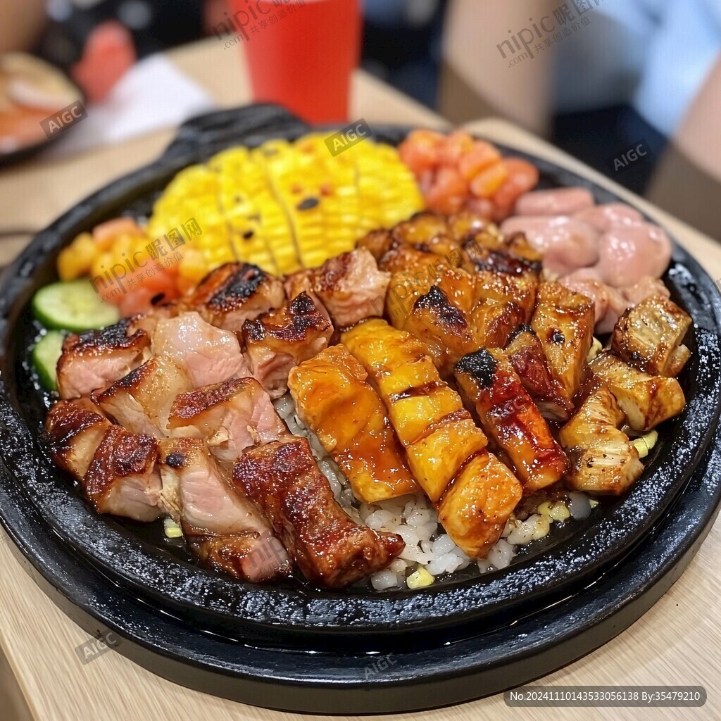 照烧鸡叉烧肉双拼