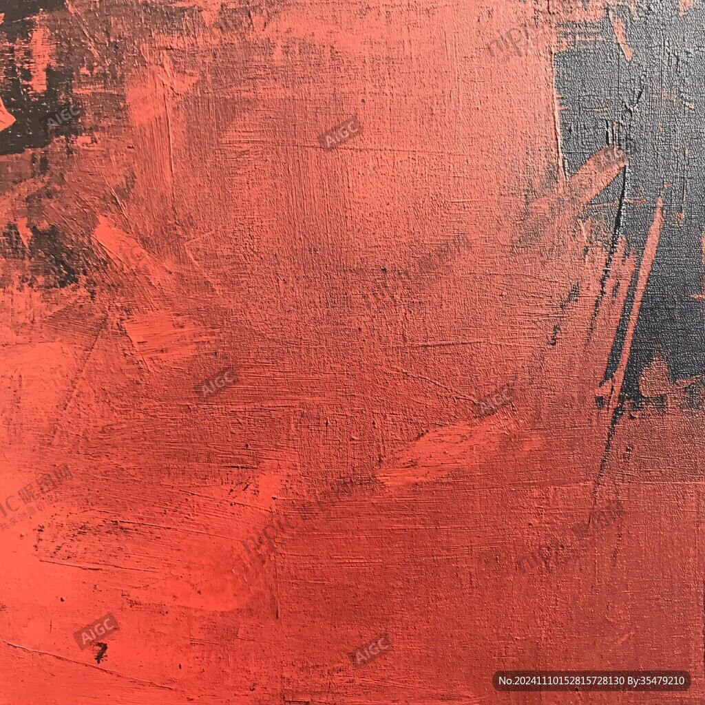 橙红抽象油画涂鸦