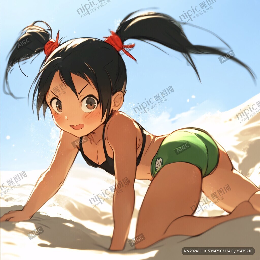 手绘泳衣人物