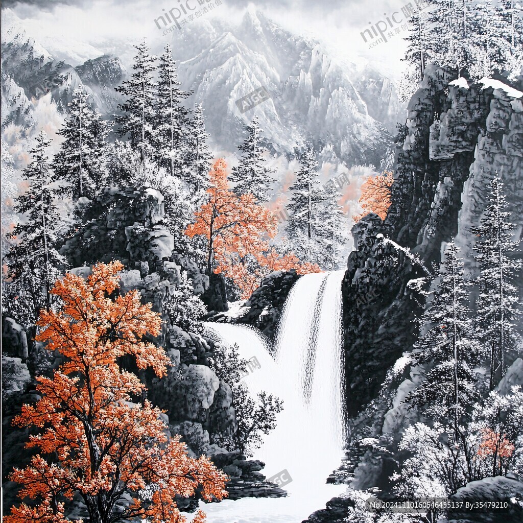 山水冰晶画