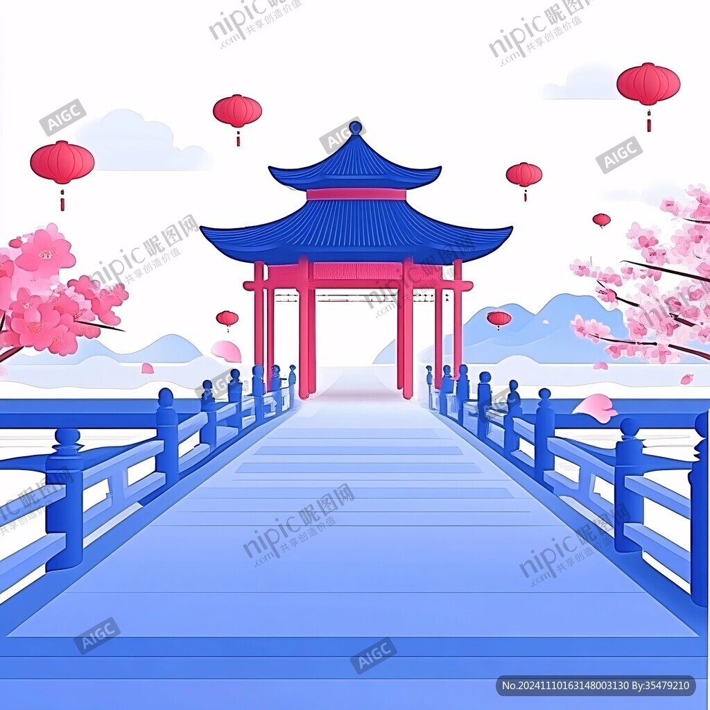 五亭桥插画