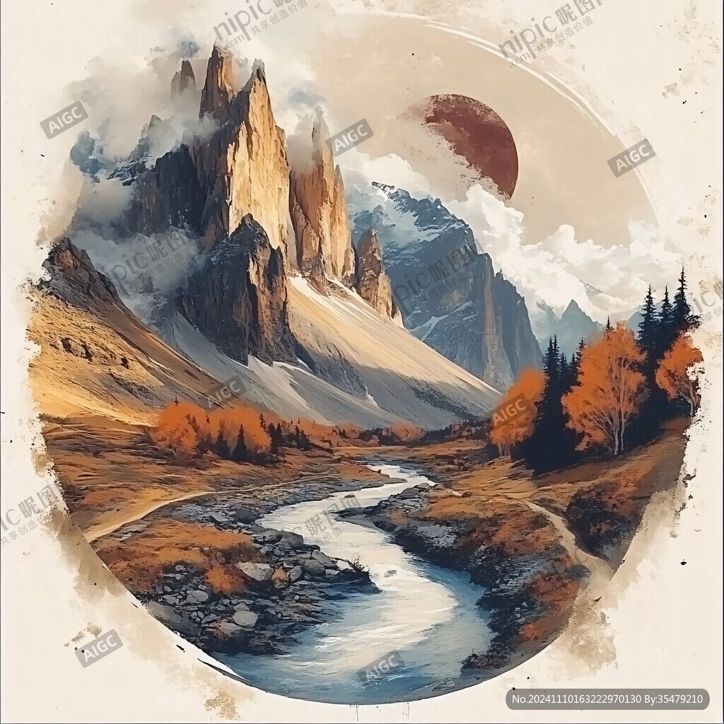 厚涂山水艺术背景