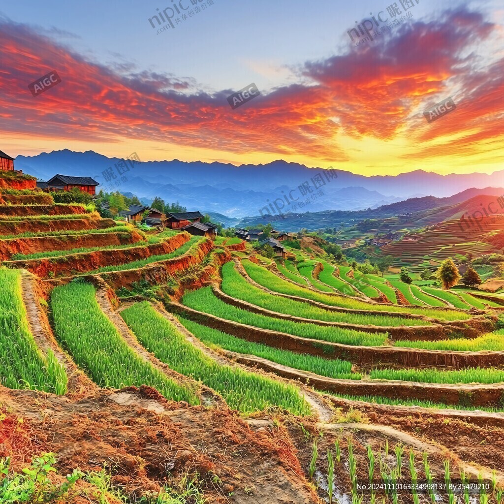 大画幅梯田风光