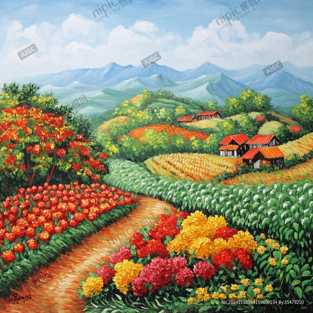 万寿菊油画