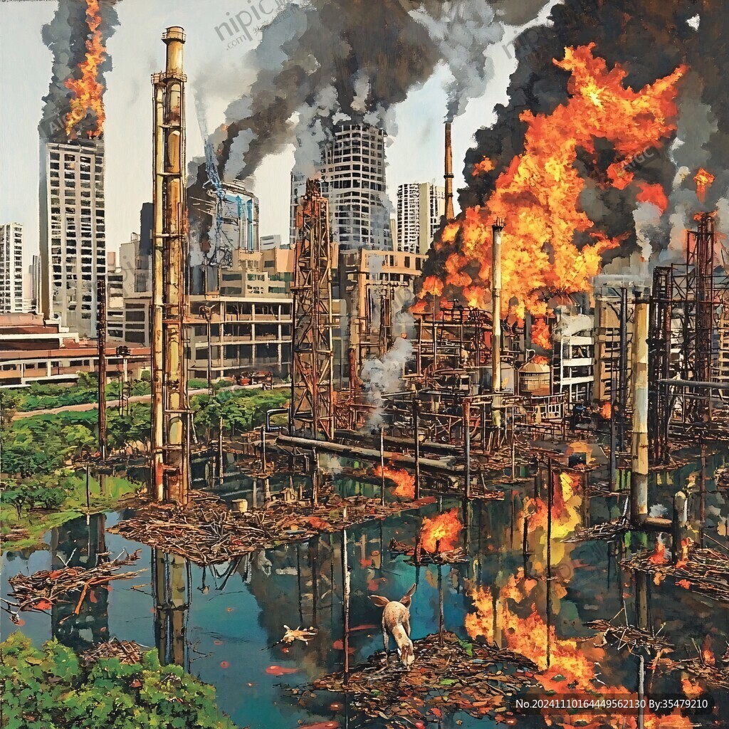 工业区油画