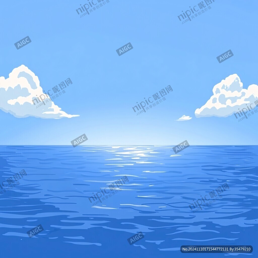 插画海平面