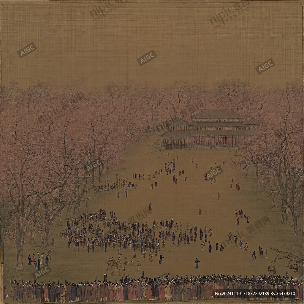 故宫午门立面插画图