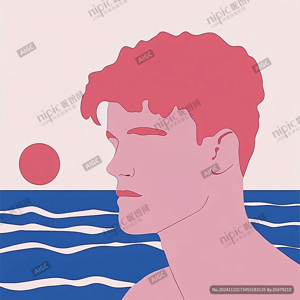 偏平化人物插画