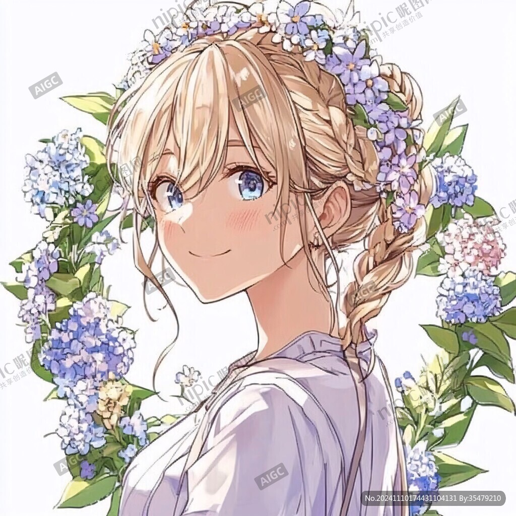 二次元甜美女孩插画