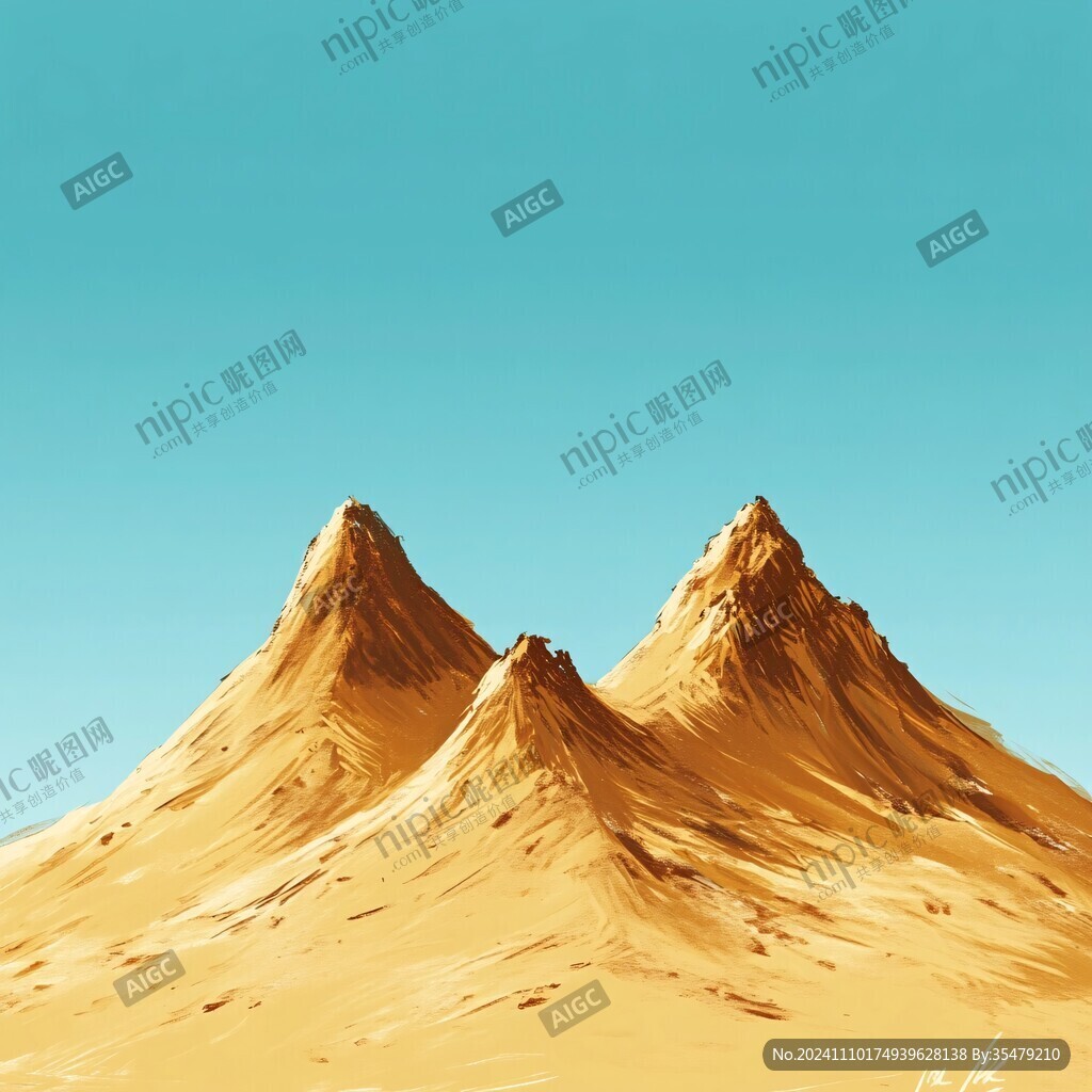 手绘沙漠风光