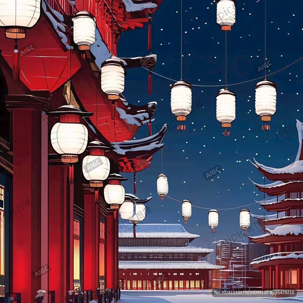 横店插画宣传背景素材