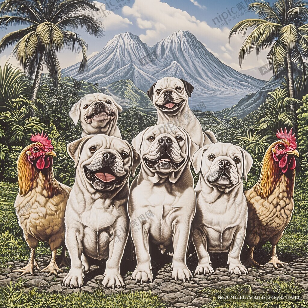 哈巴狗装饰画