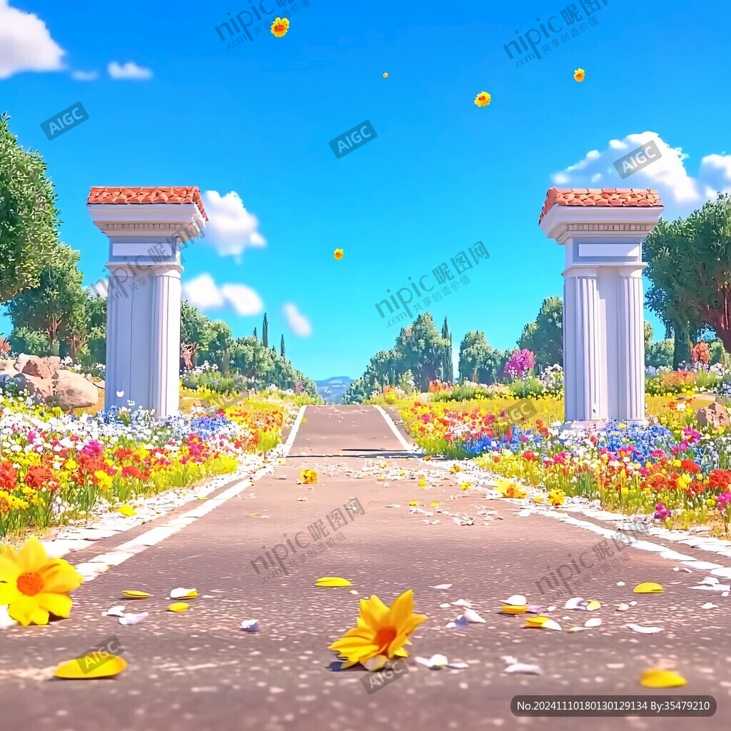 唯美花田场景