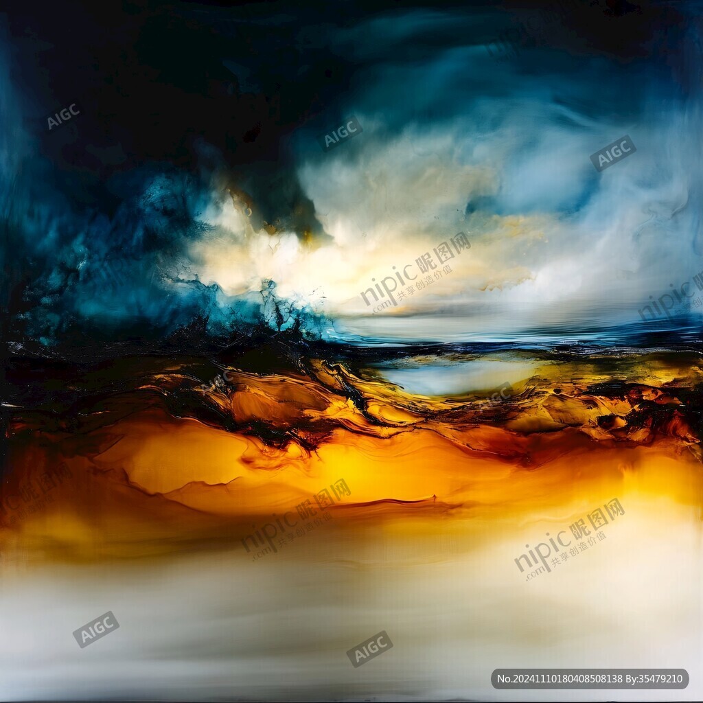 金光万丈抽象画