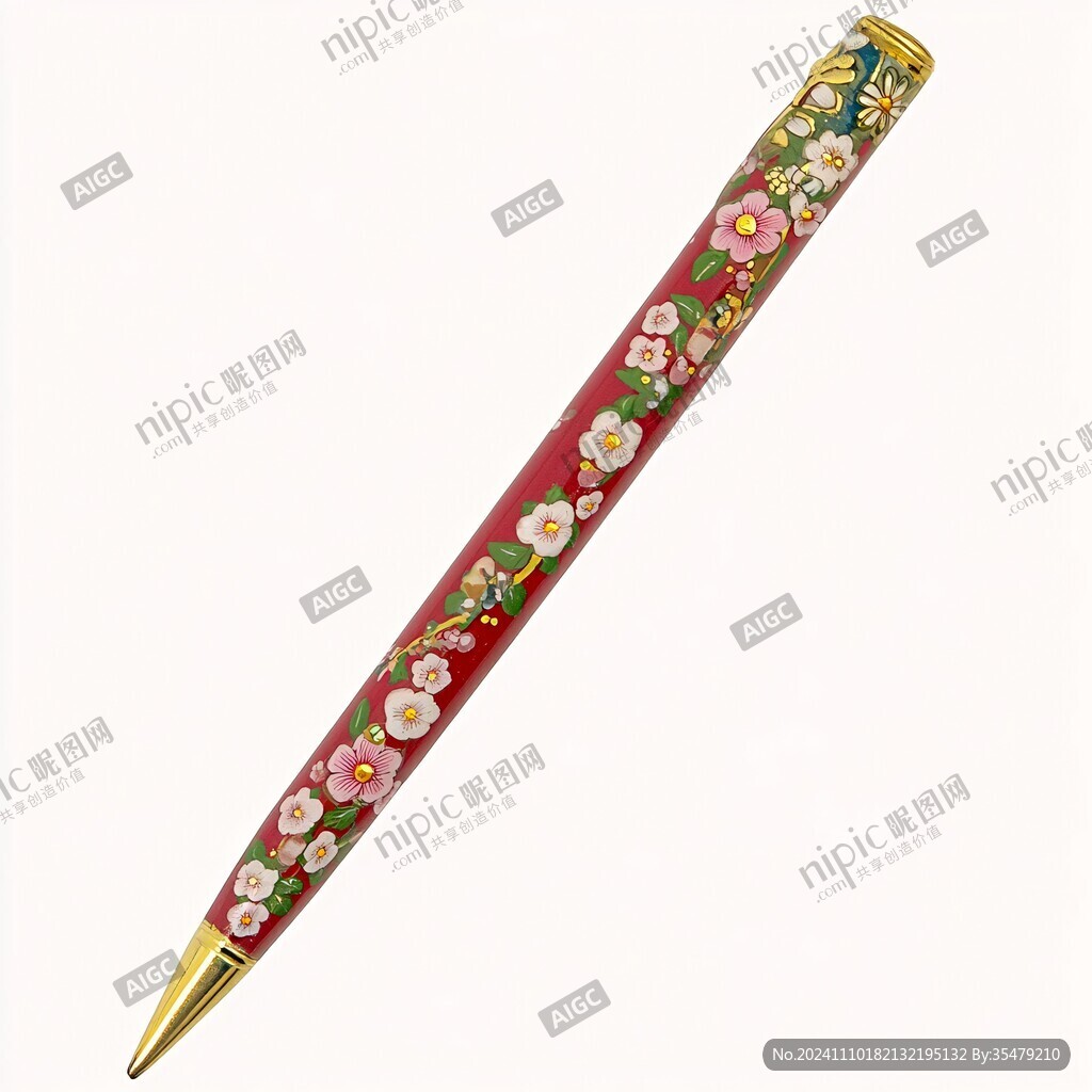 粉彩描金瓷管笔
