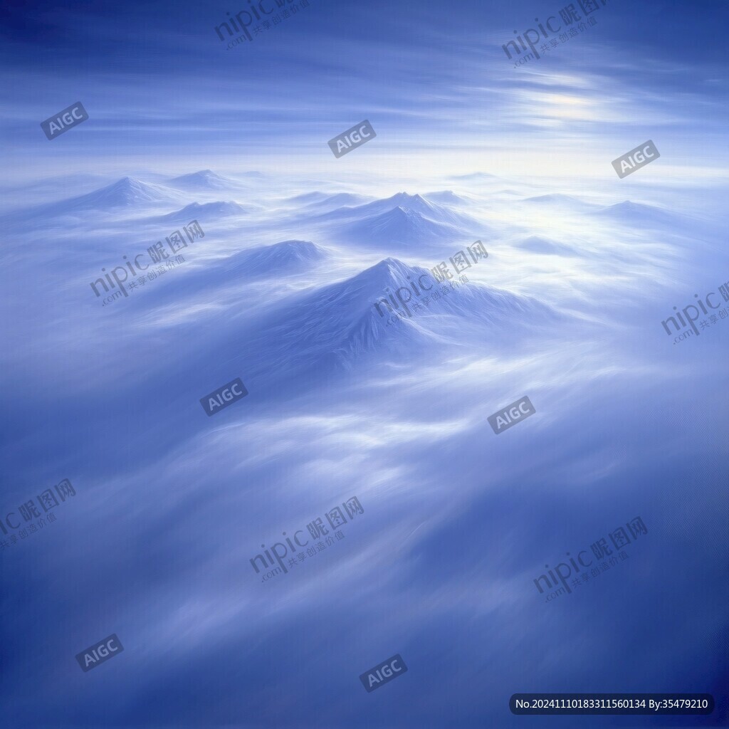蓝色梦幻山水风情