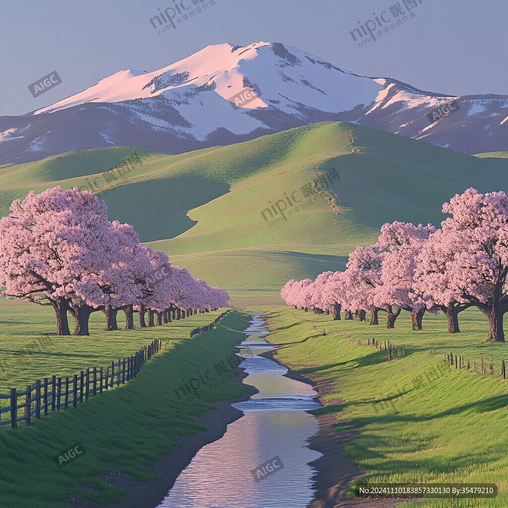 粉红色的3d风景