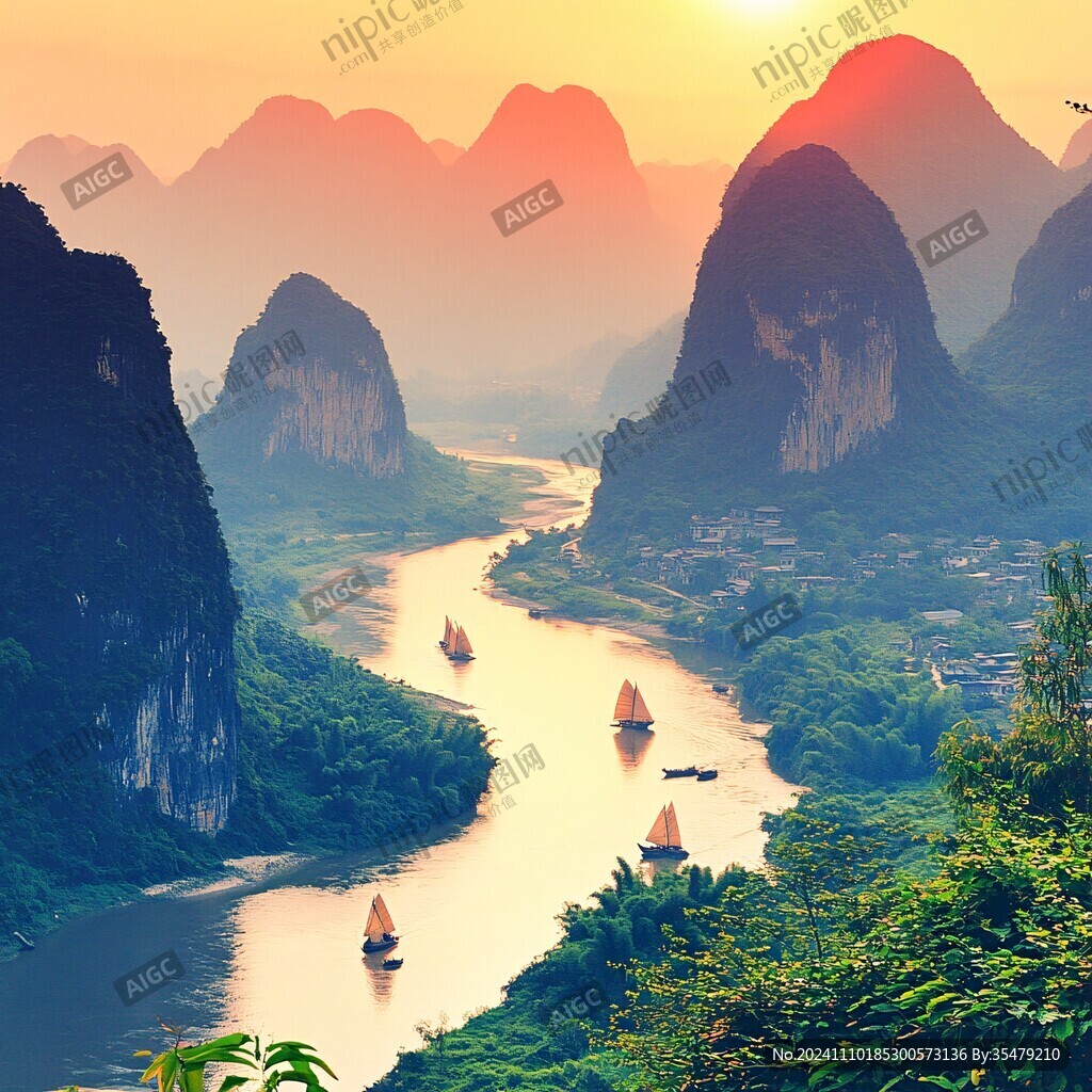 唯美漓江风光