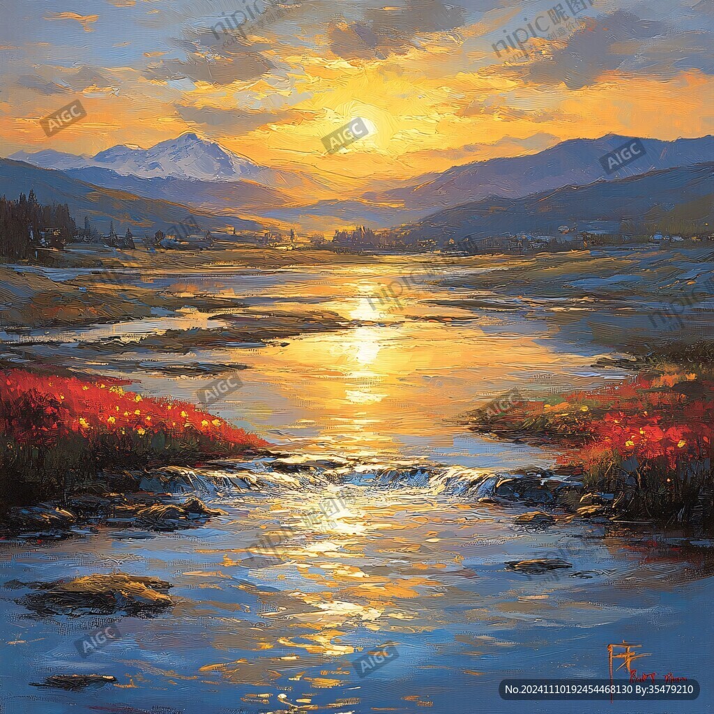 荒野黄昏插画