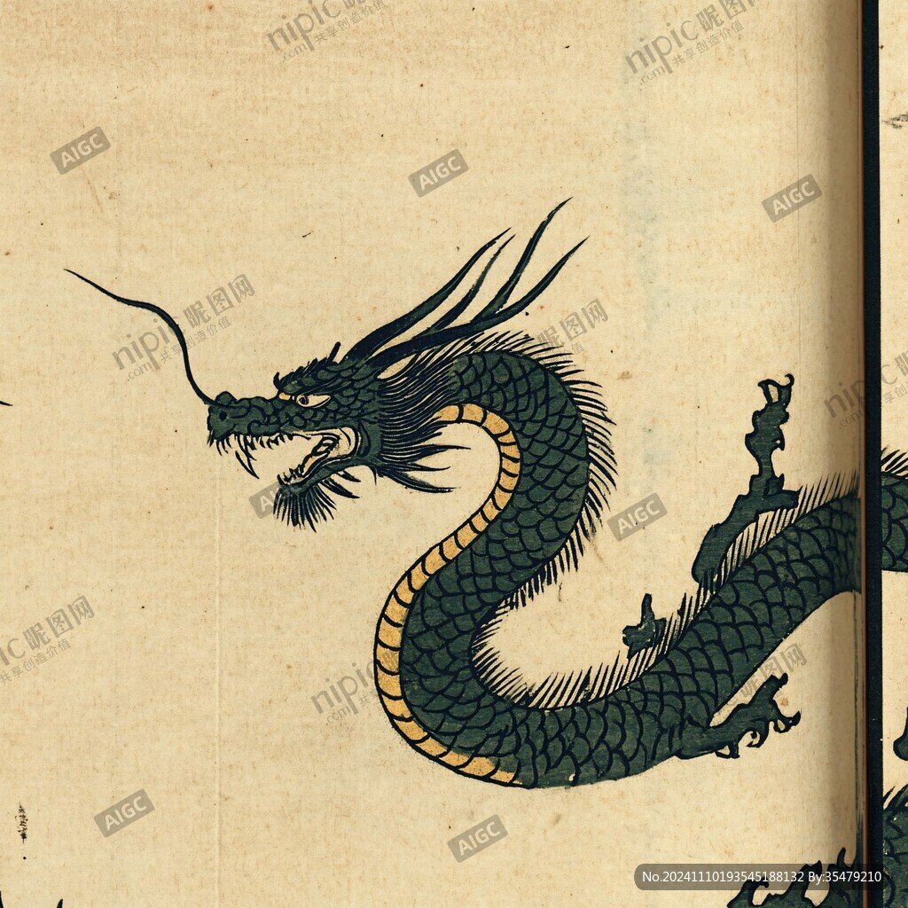 古代龙纹纸张
