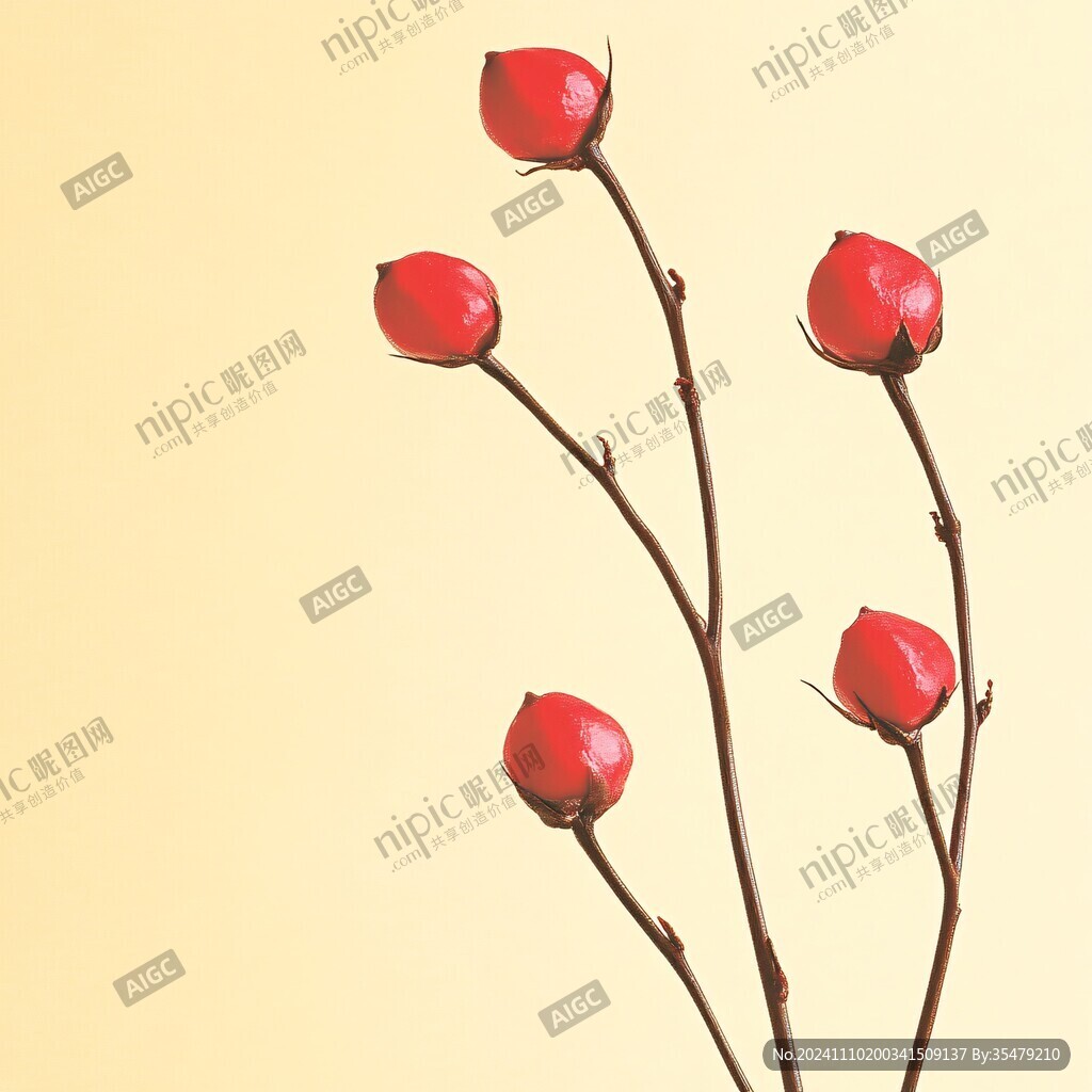 红色鲜花玫瑰花苞