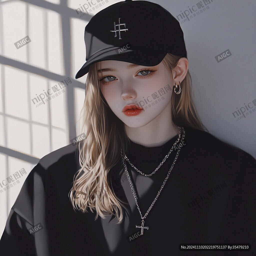 美少女刺绣棒球帽