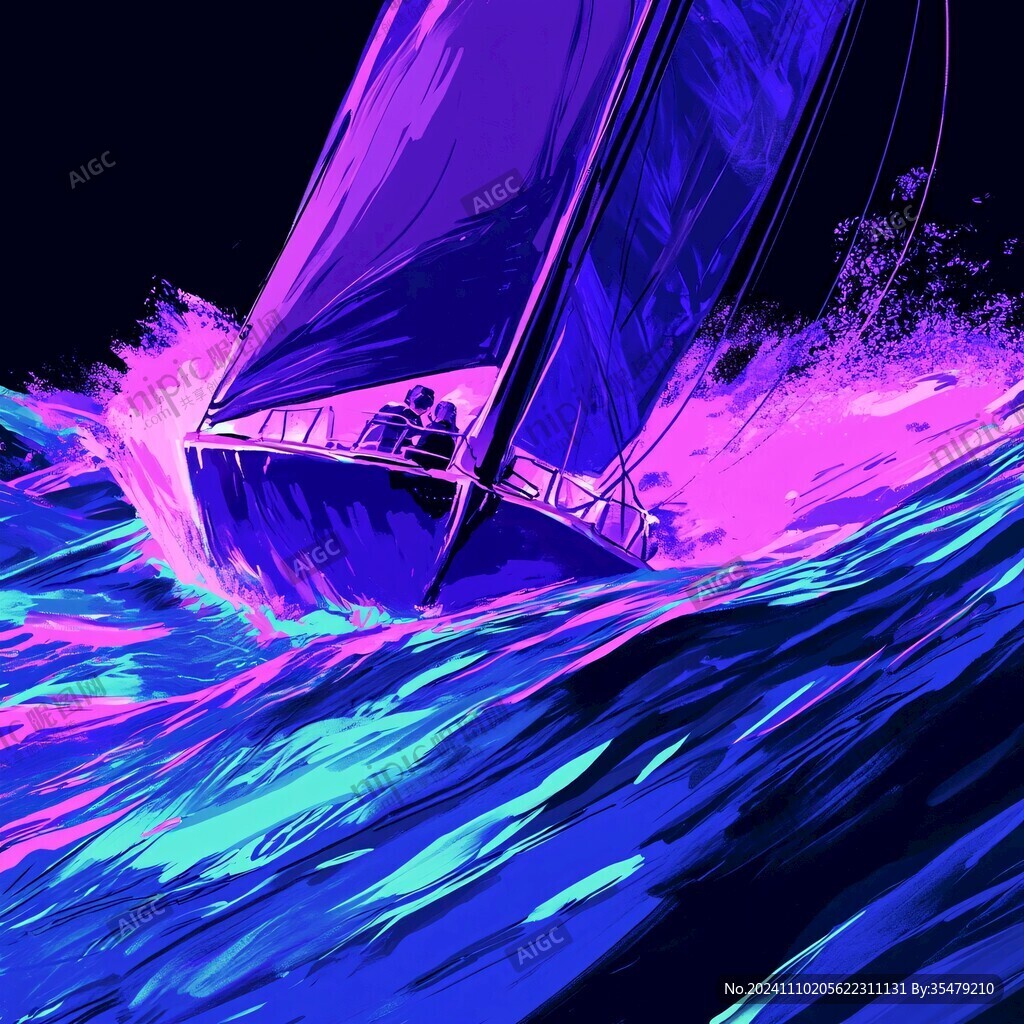 乘风破浪包装插画