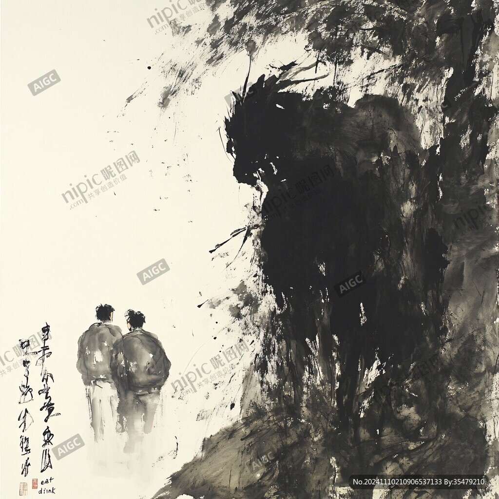 骏马图墨
