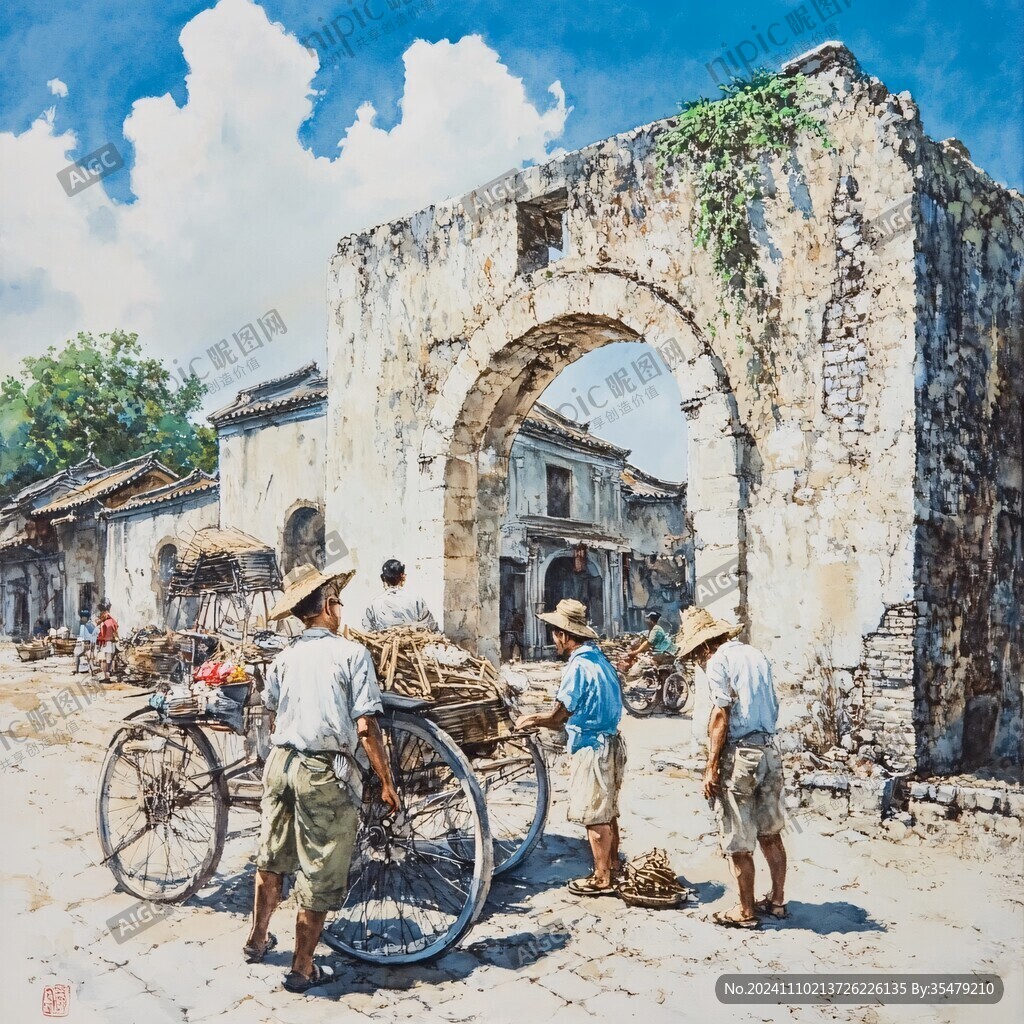 田州古城油画