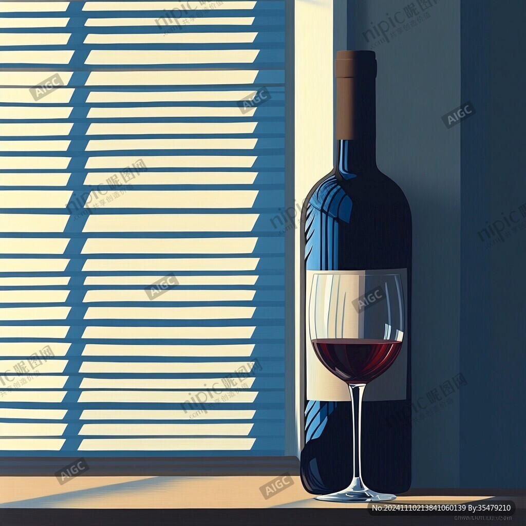 红酒插画