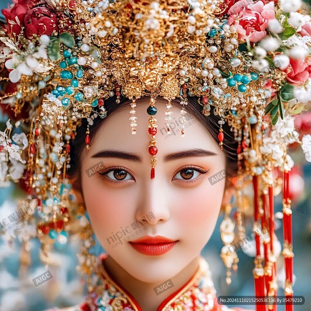 凤冠人像