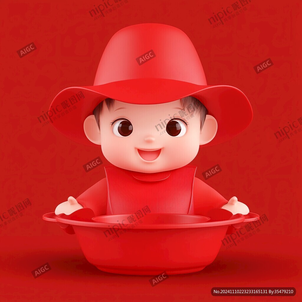 喜庆掌柜小男孩