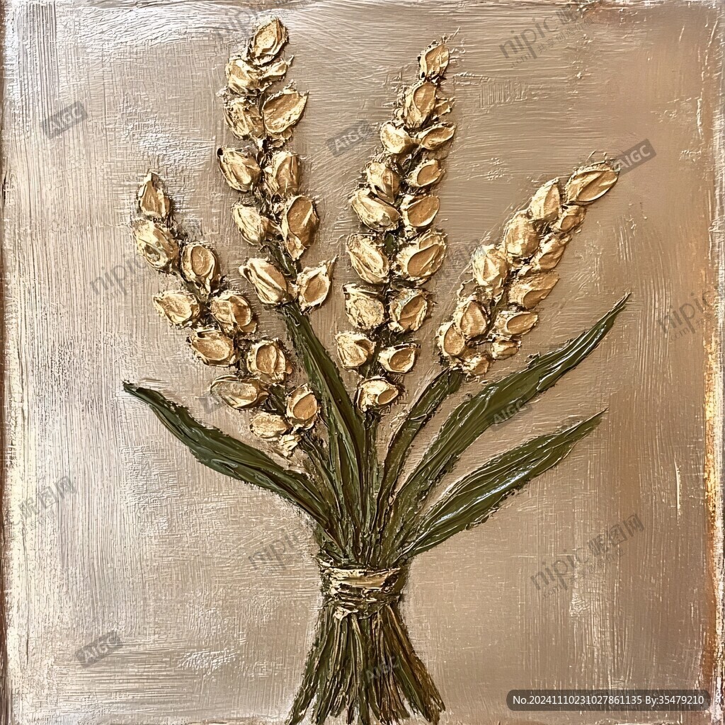 稻穗油画