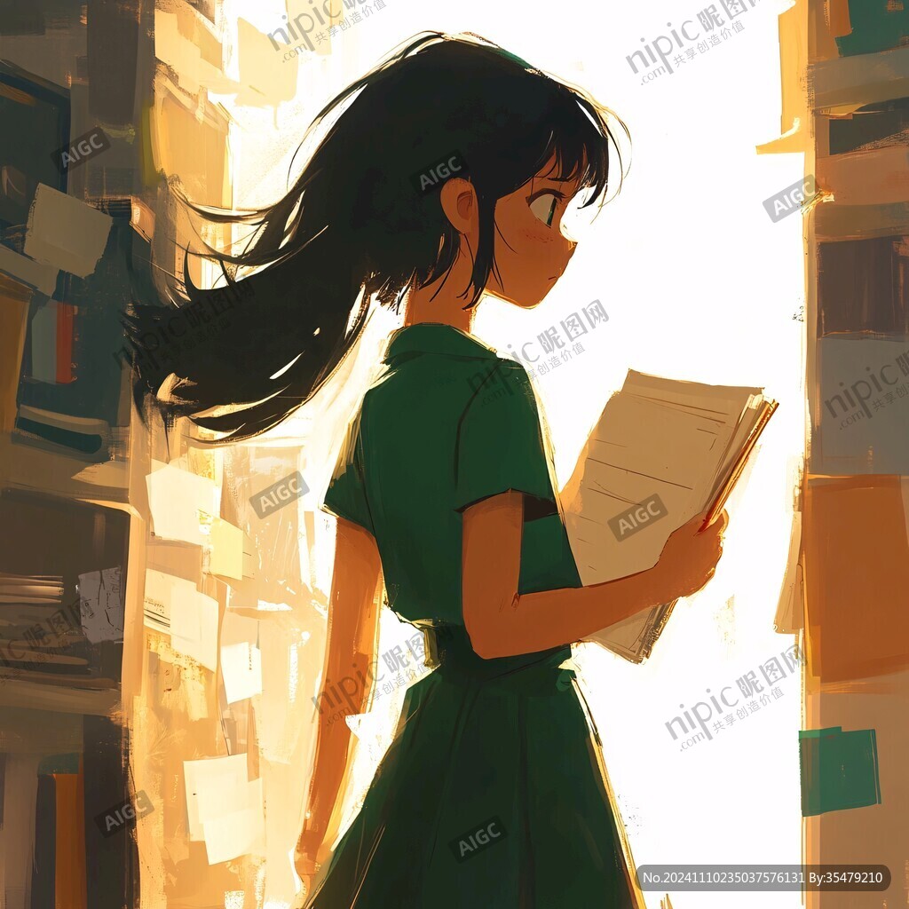 读书的少女