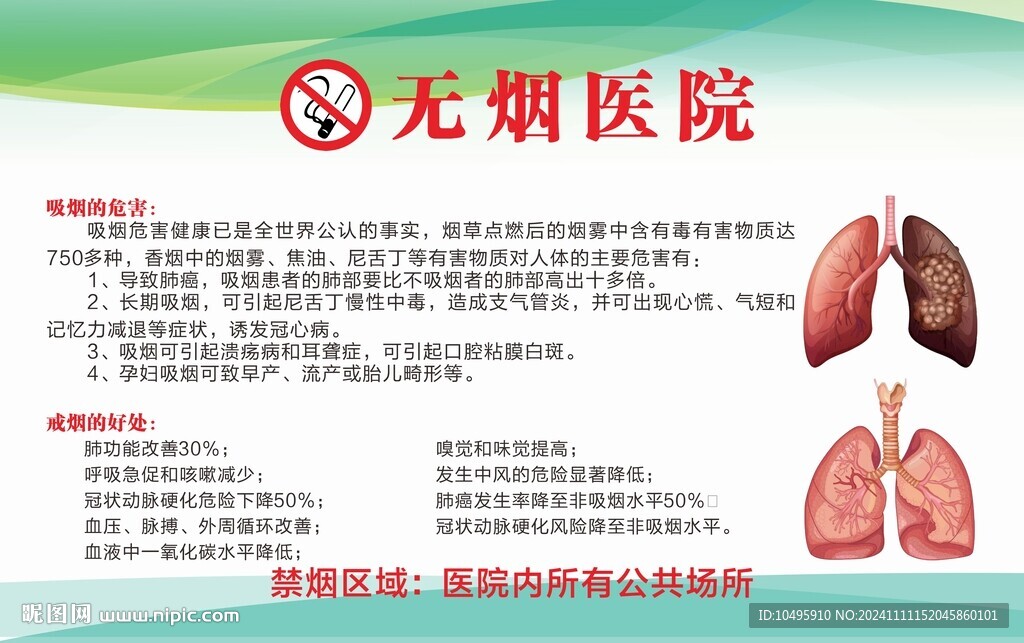 无烟医院标识牌