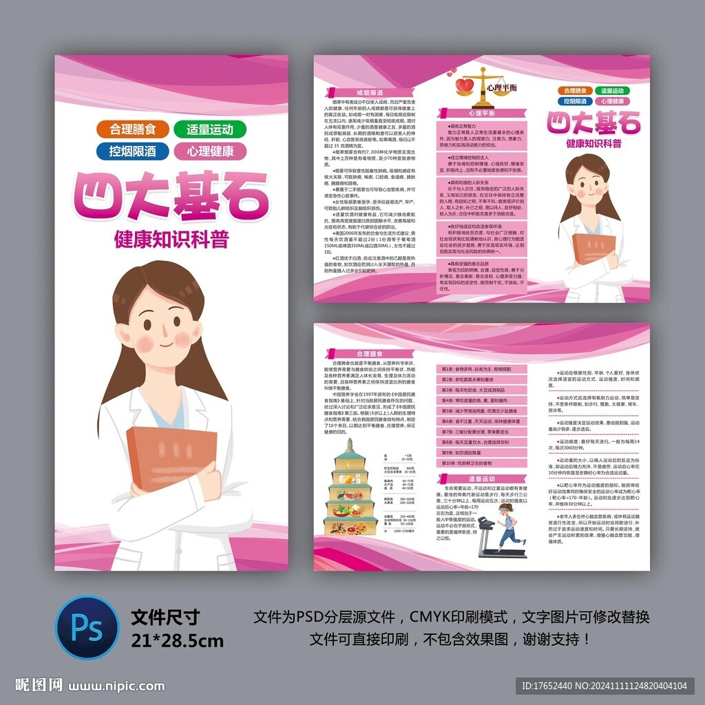 医院三折页 健康四大基石