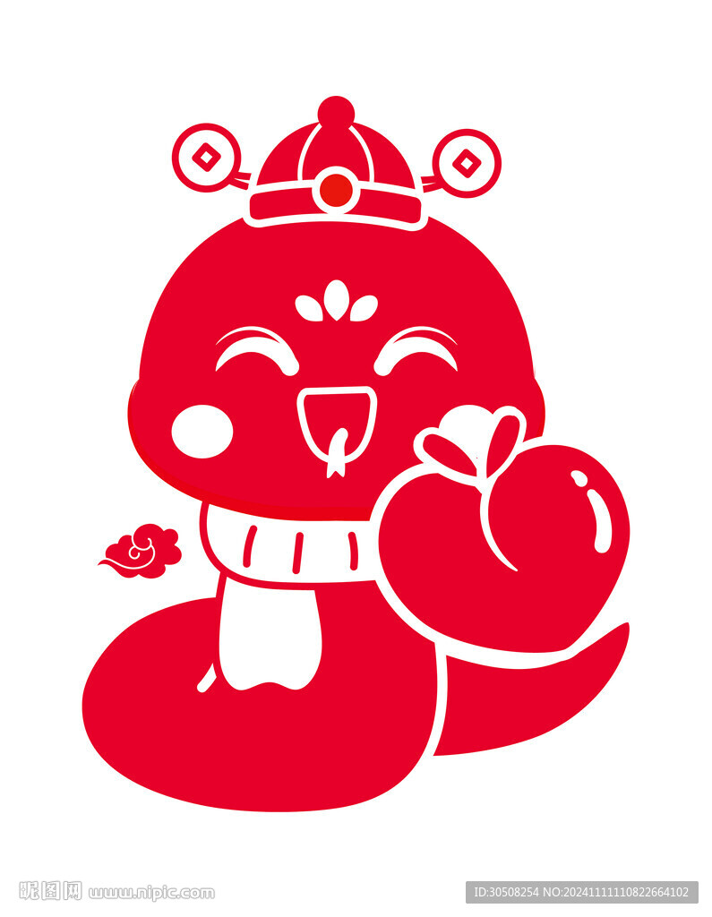 蛇年简笔画卡通插画