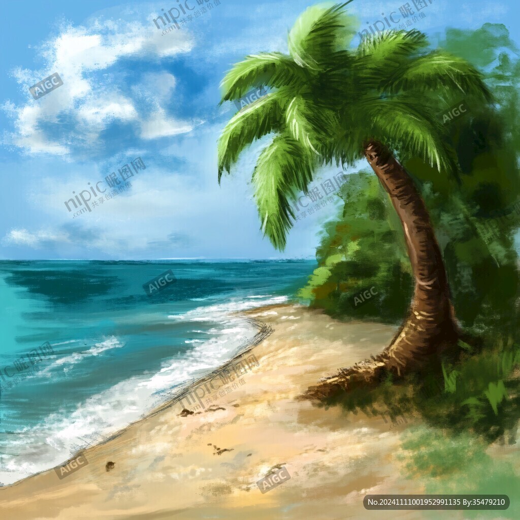 海滩风景画