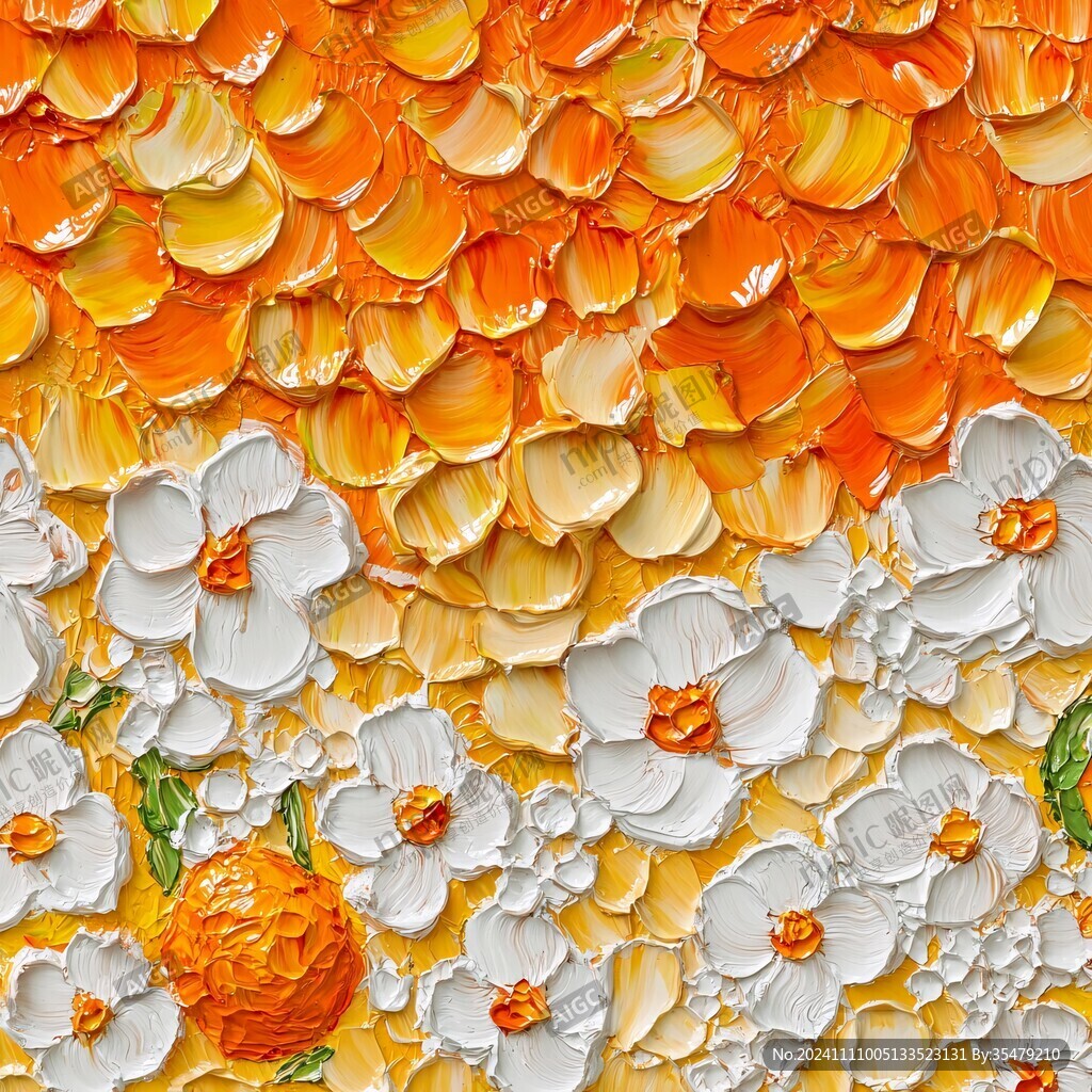 3d浮雕缤纷花卉