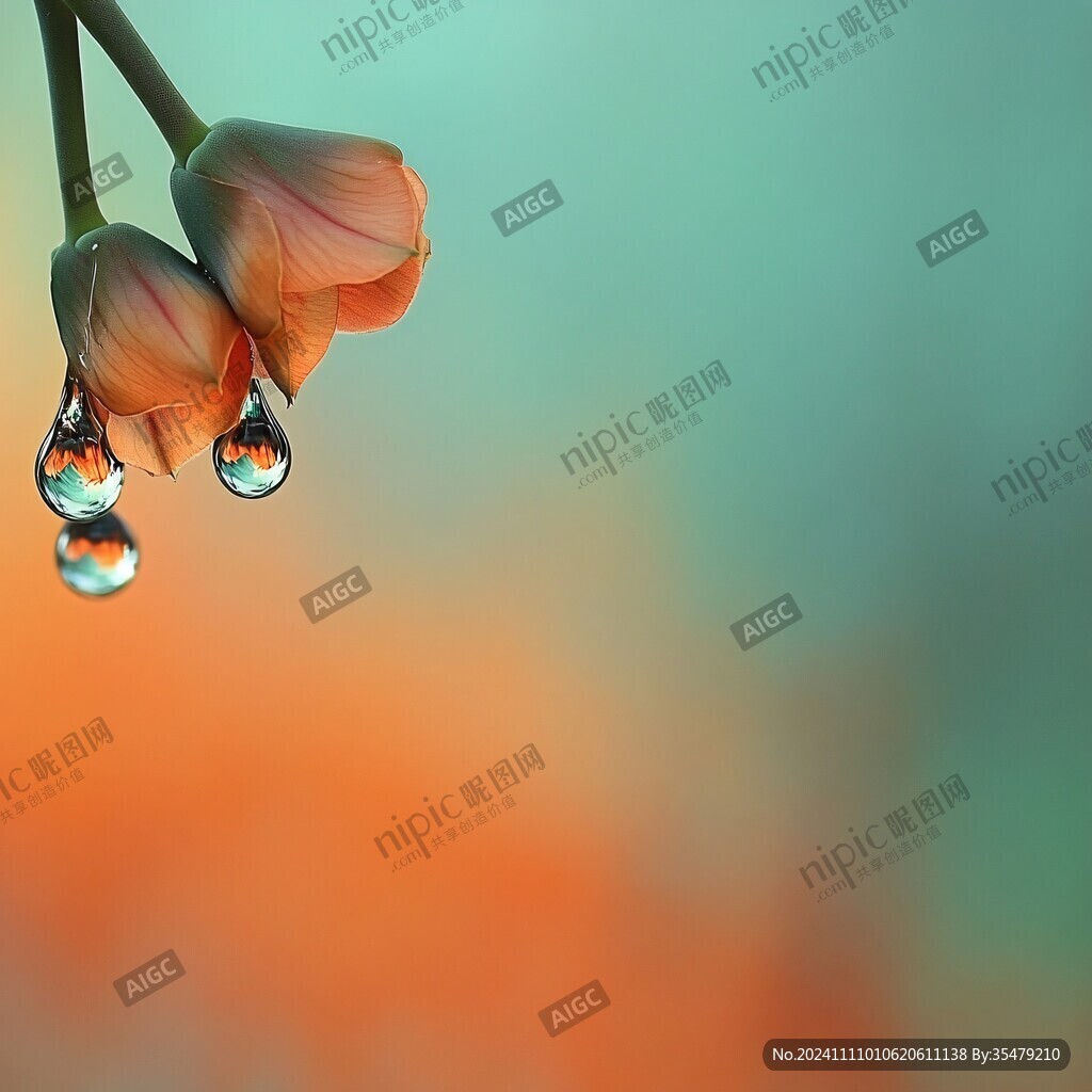 水珠里的花瓣